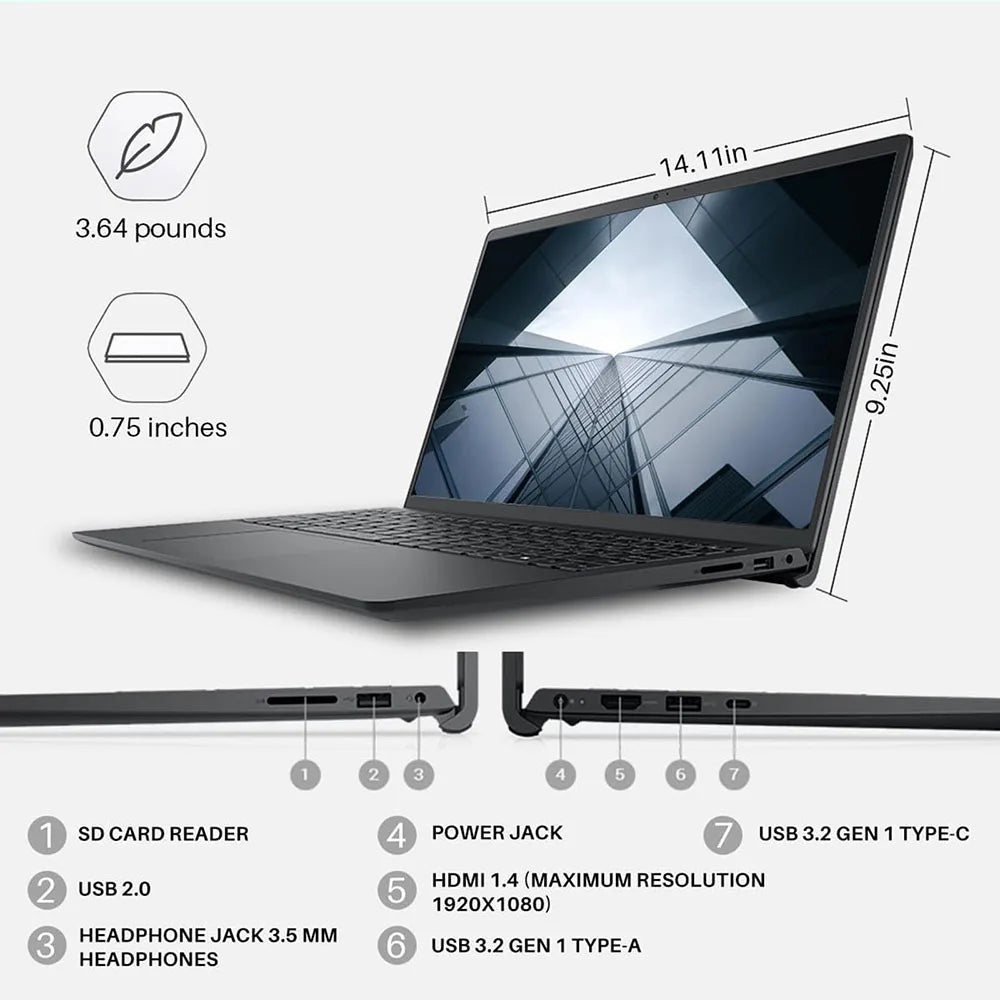 Dell Inspiron 15.6" Touchscreen Laptop, Intel 13th Gen i7-1355U, Up to 64GB RAM