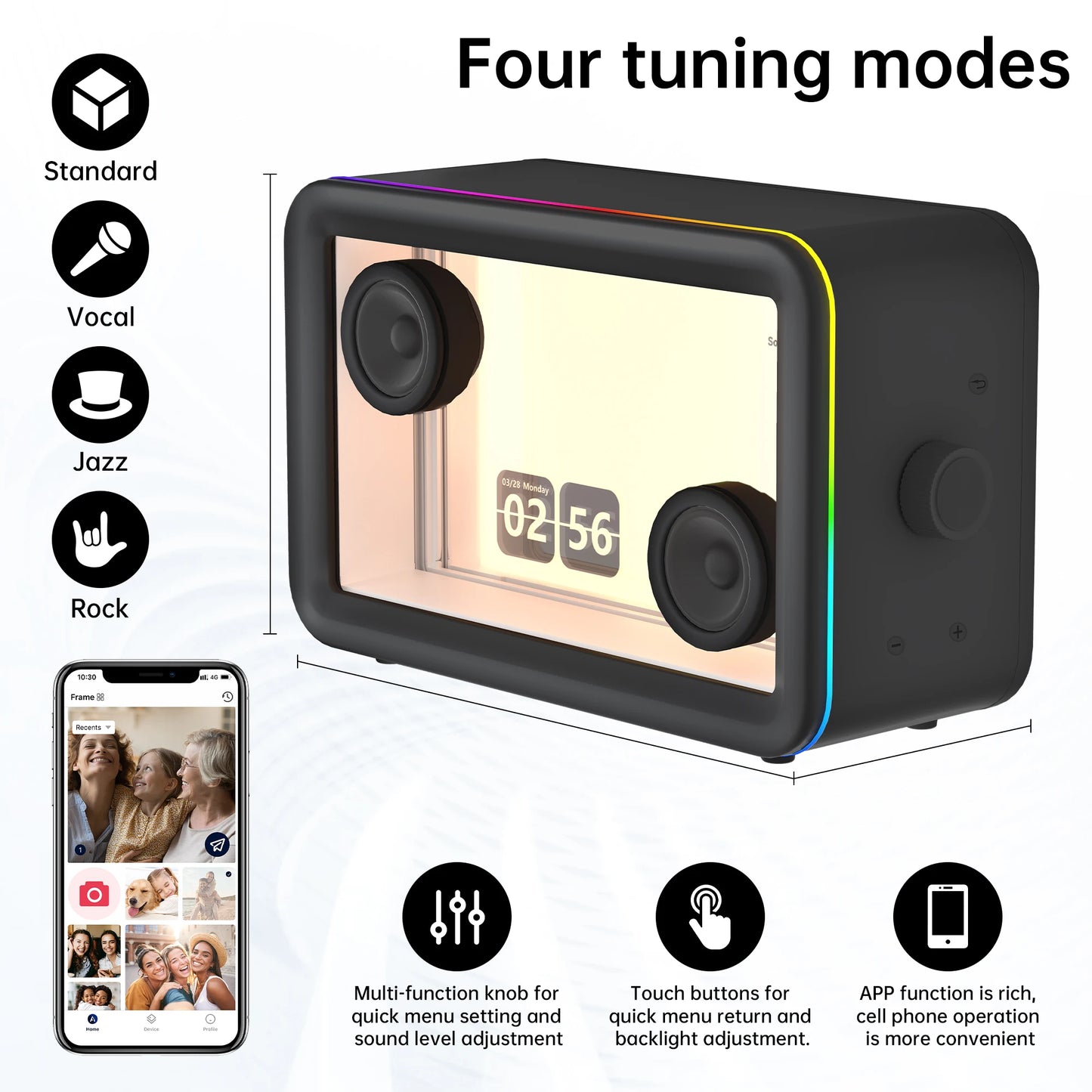 L1 Bluetooth Speaker with Clock and Wallpaper setting