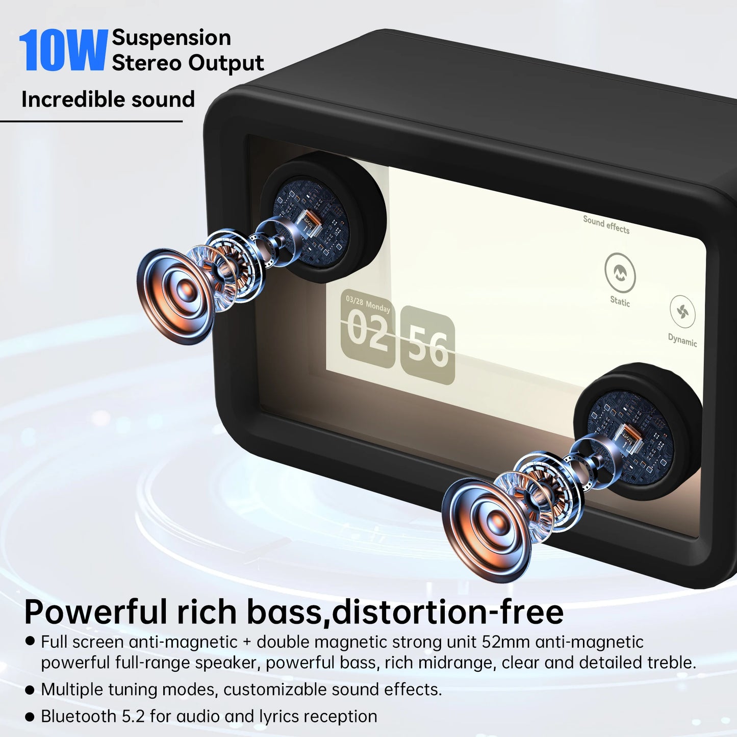 L1 Bluetooth Speaker with Clock and Wallpaper setting