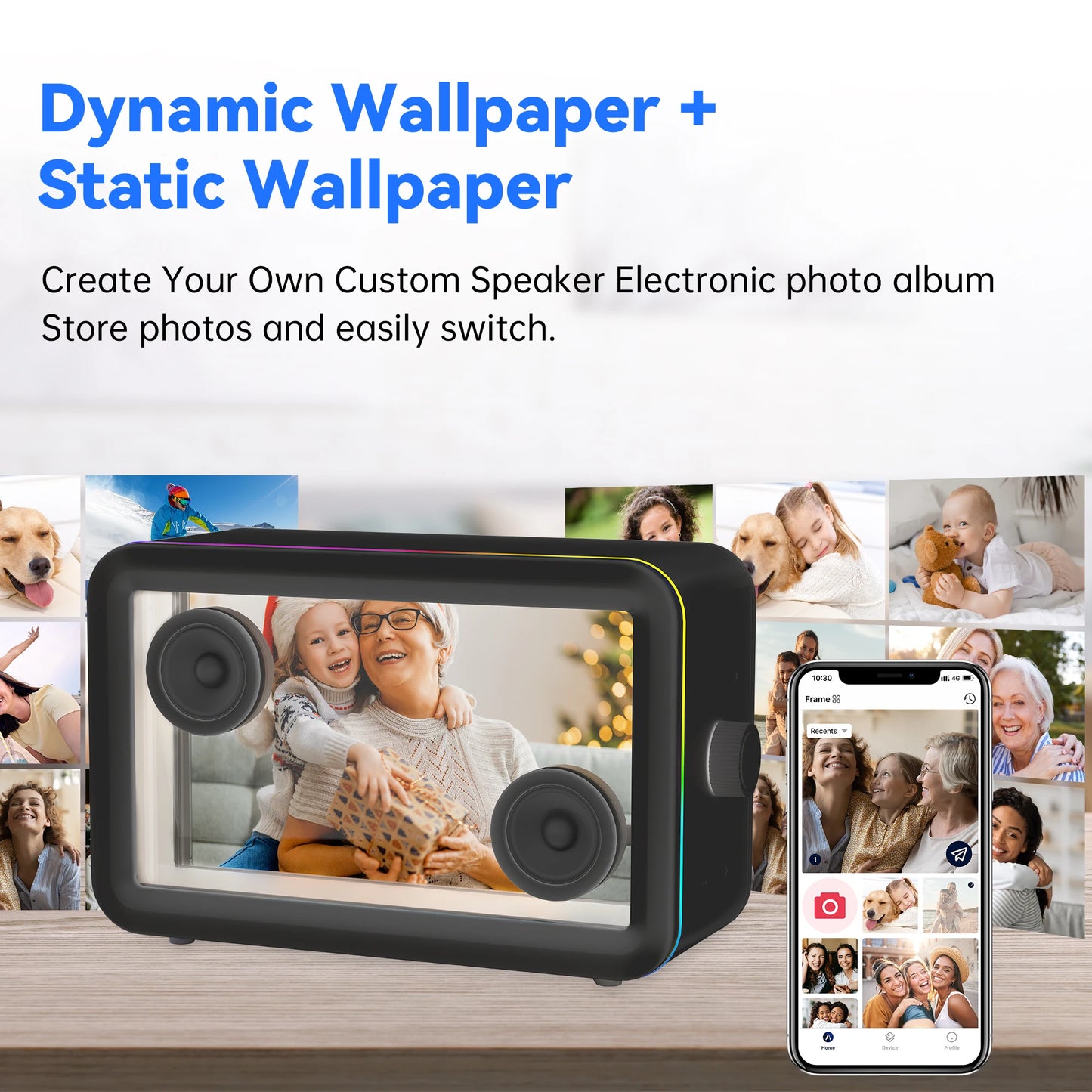 L1 Bluetooth Speaker with Clock and Wallpaper setting