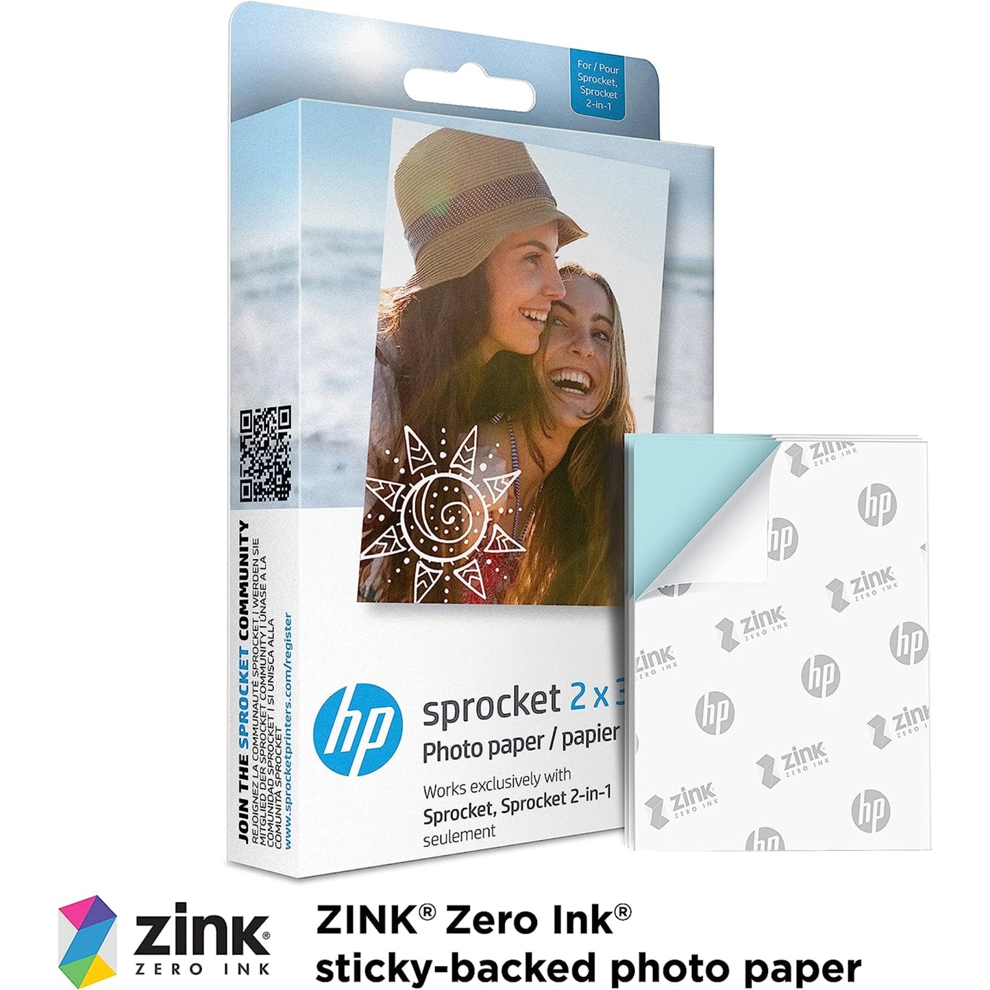 HP Sprocket 2x3" Instant Photo Printer and Zink Paper Bundle