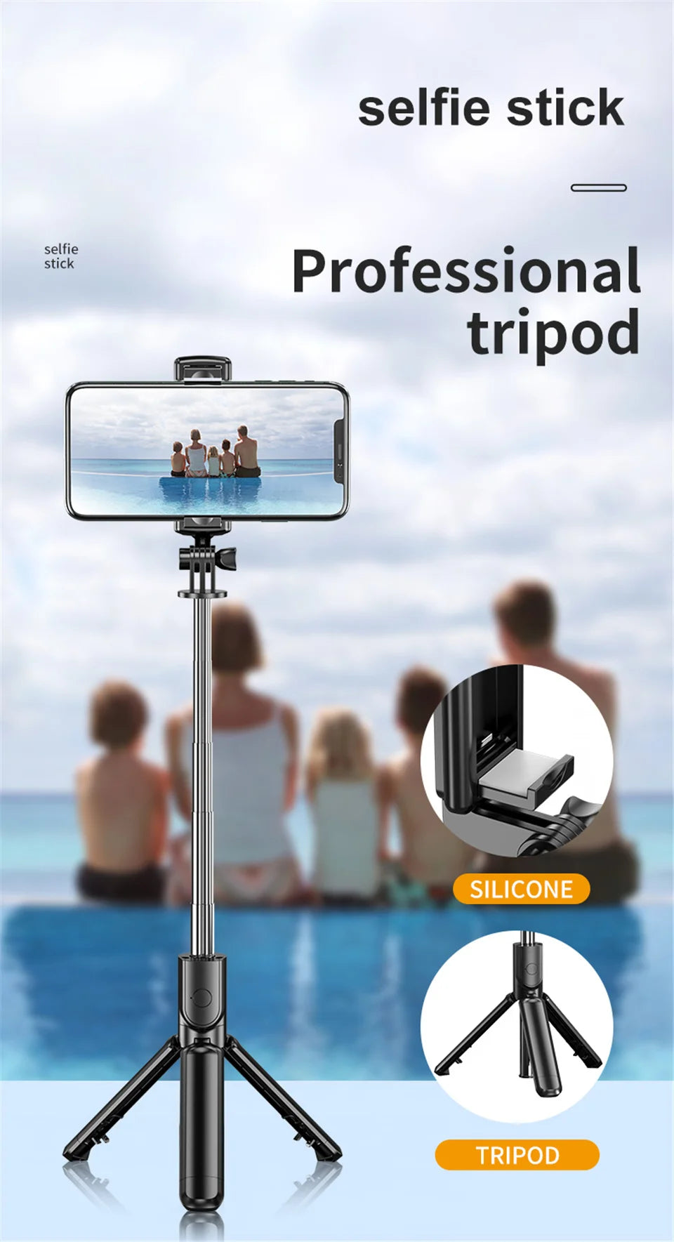 2025 New Foldable telescopic Tripod Selfie Stick