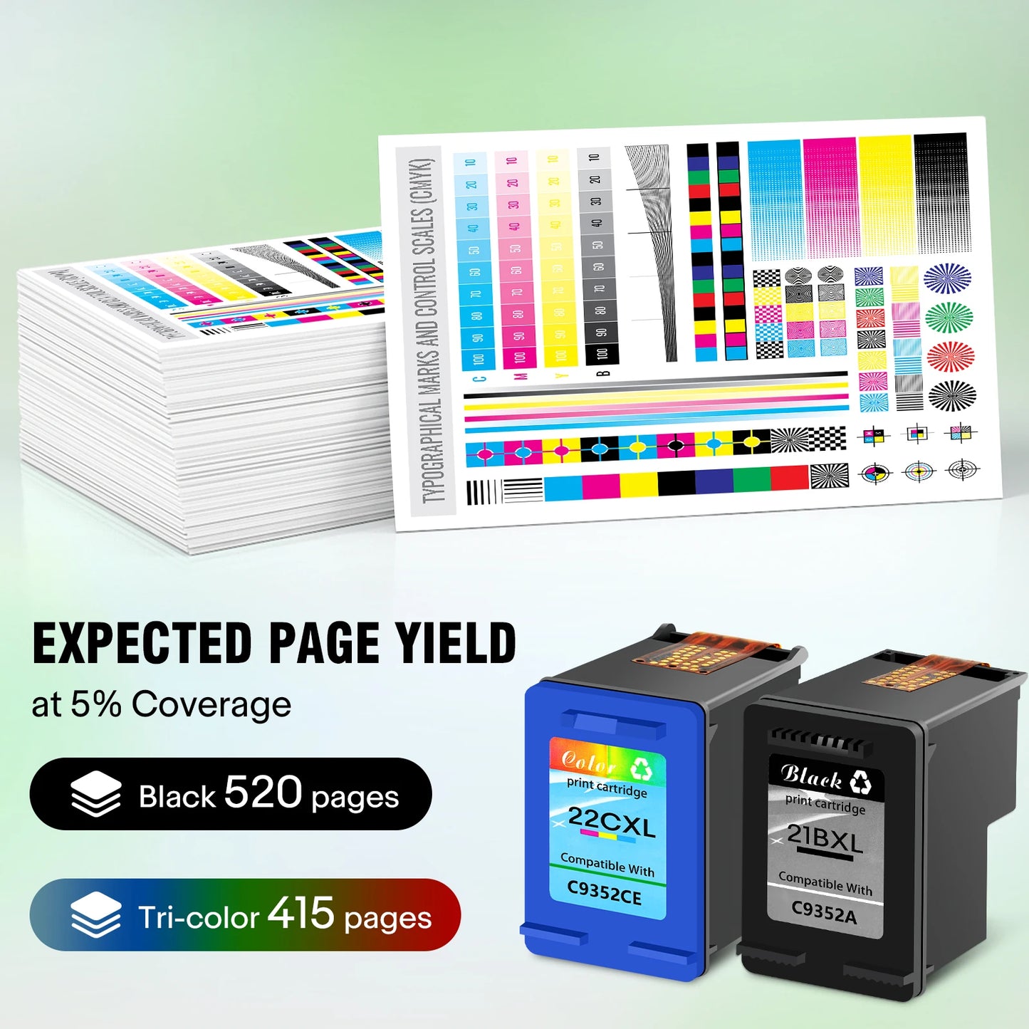 Black and Tri-color Ink Cartridge for HP Printers
