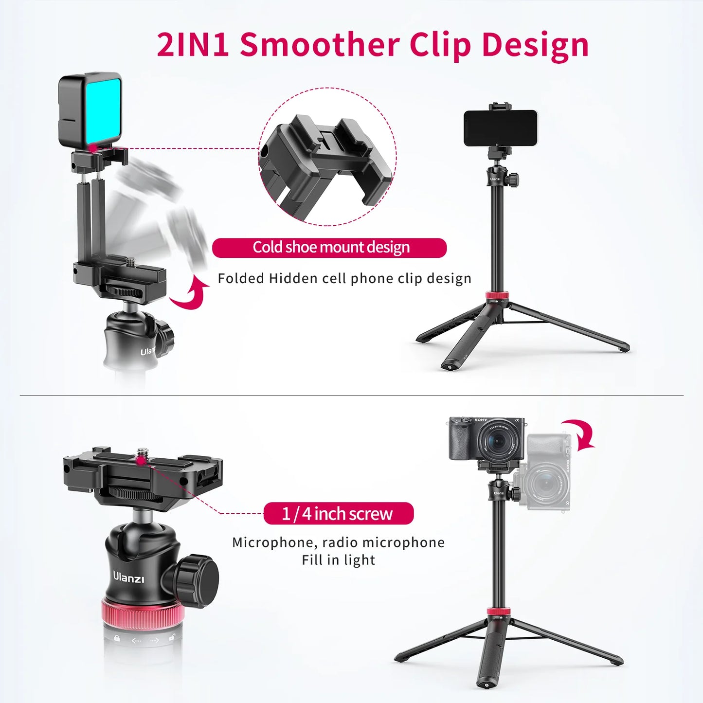 Ulanzi MT-44 1.46M Extend Selfie Stick Tripod