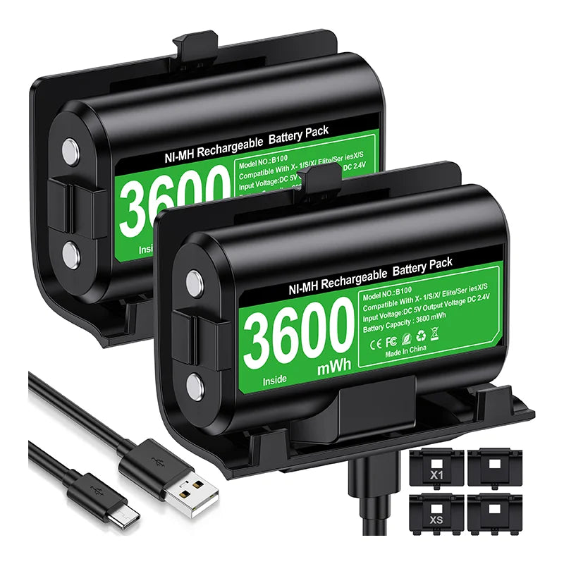 BEBONCOOL 2x3600 mWh Rechargeable Battery For XBOX One S/X Elite Xbox Series S / X