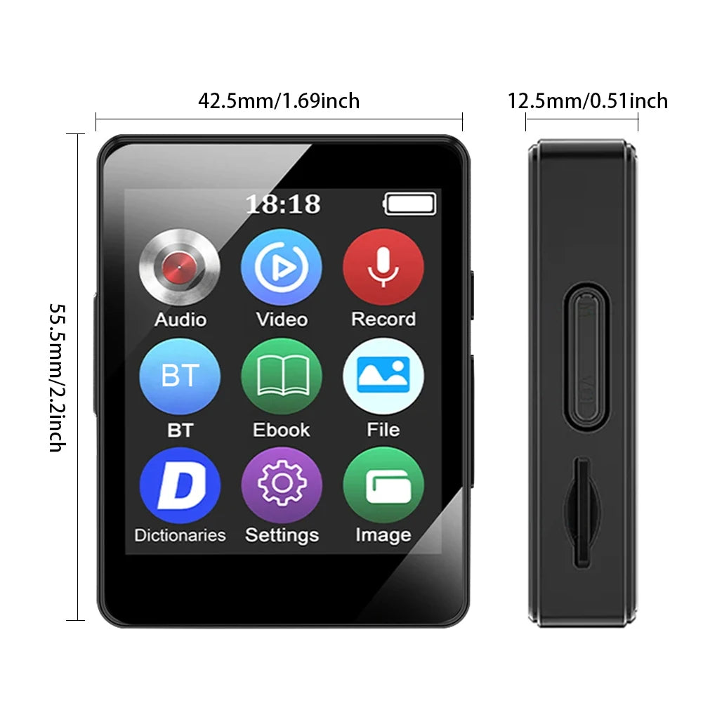 8/16/32/64GB MP3 Music Player with HiFi Bluetooth