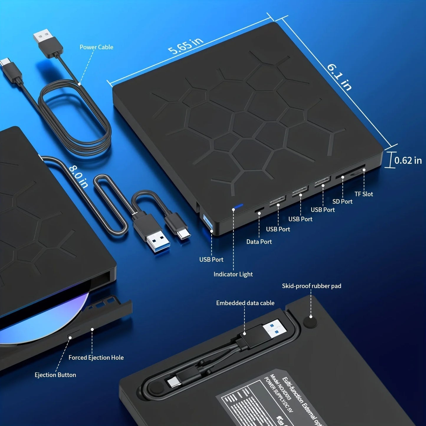 7 IN 1 USB 3.0 Portable External Disk Drive