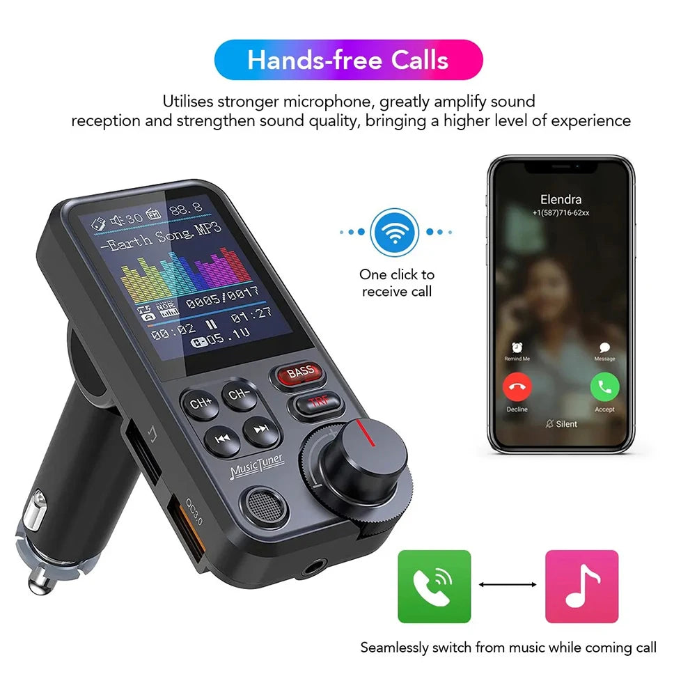 1.8 Inch Bluetooth-Compatible Quick Car Charging Music Player
