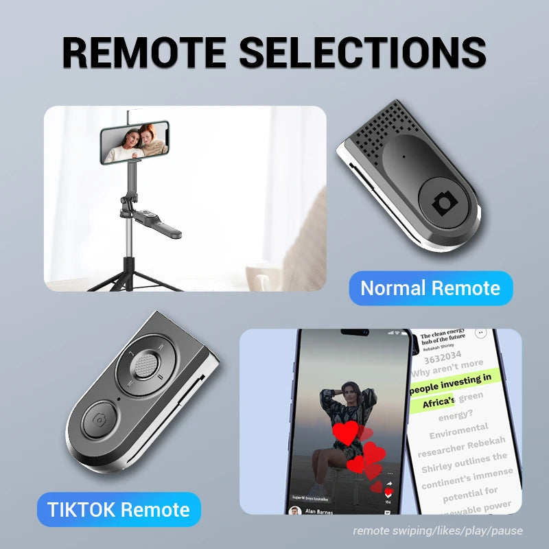 2025 New 1750mm Wireless Selfie Stick Foldable Tripod
