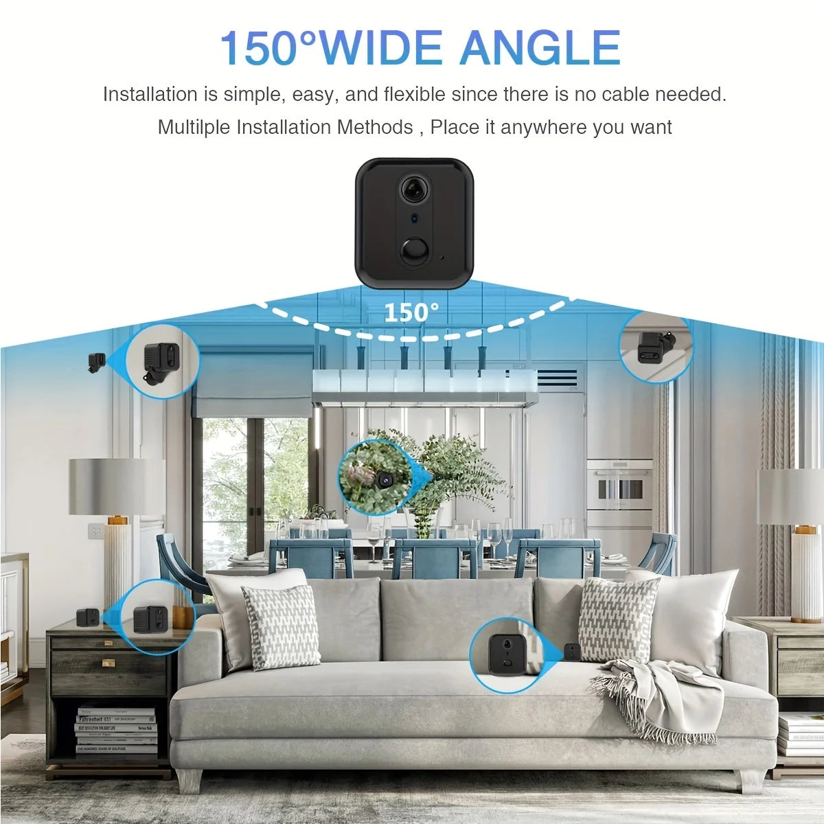 3MP HD video Wifi Camera, Mini Nanny Cam