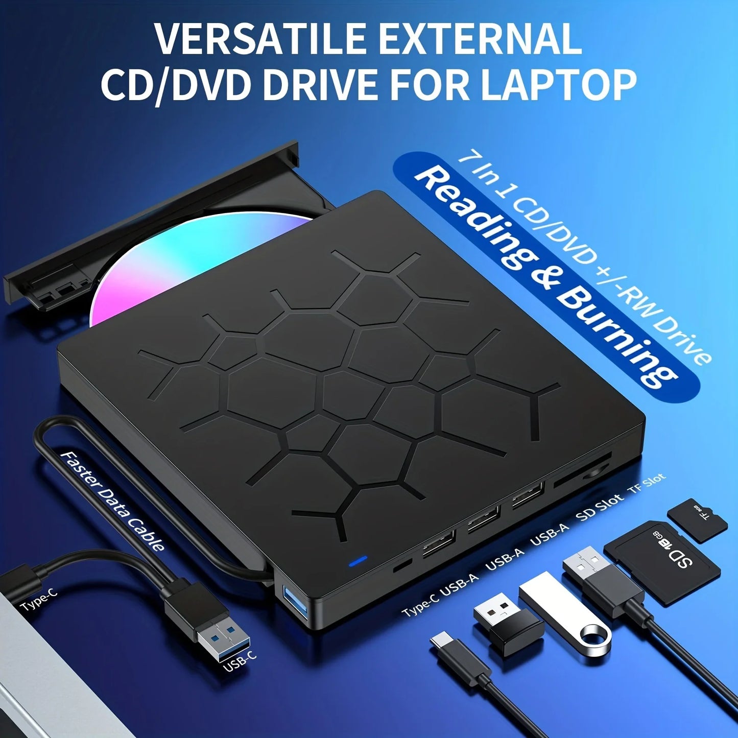 7 IN 1 USB 3.0 Portable External Disk Drive