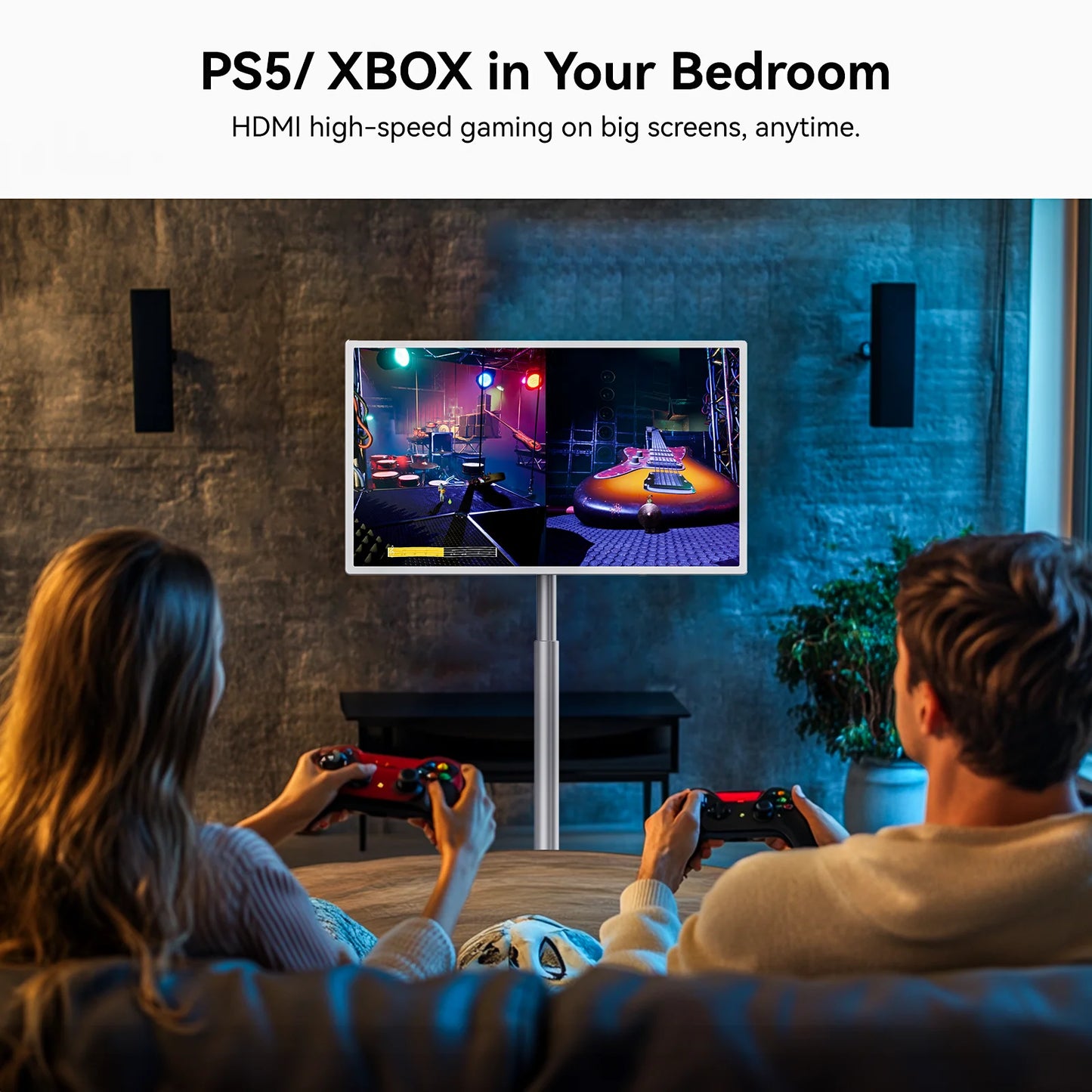 32" 4K Portable TV on Wheels with Touch Screen