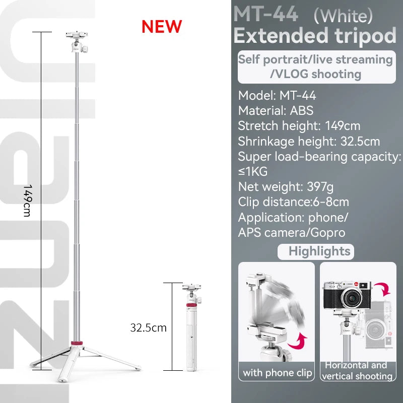 Ulanzi MT-44 1.46M Extend Selfie Stick Tripod