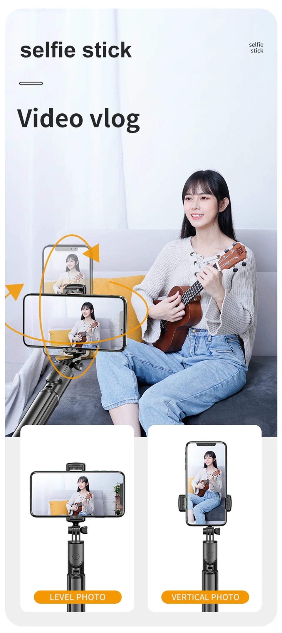 2025 New Foldable telescopic Tripod Selfie Stick