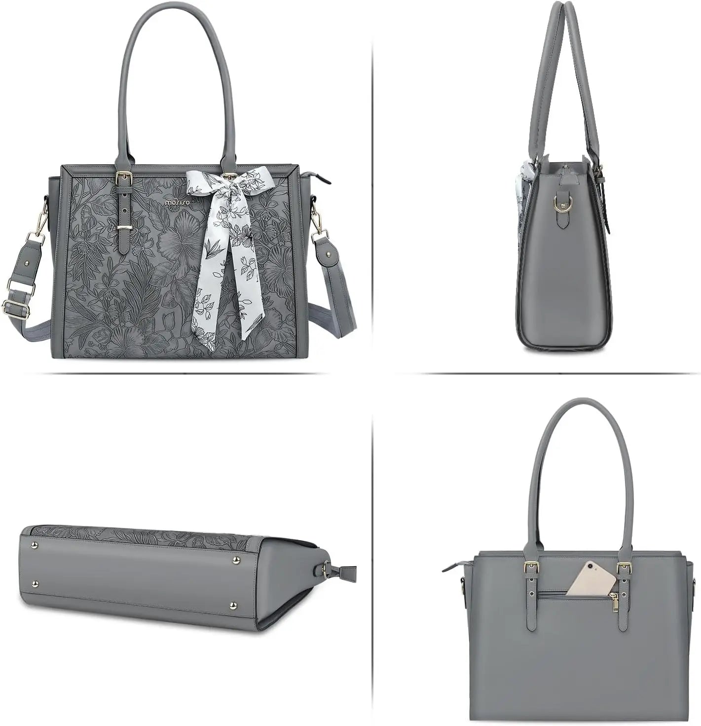 PU Leather Laptop Tote Bag