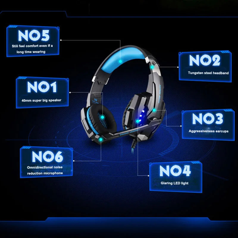 Adjustable Wired Headset Gaming Headphone