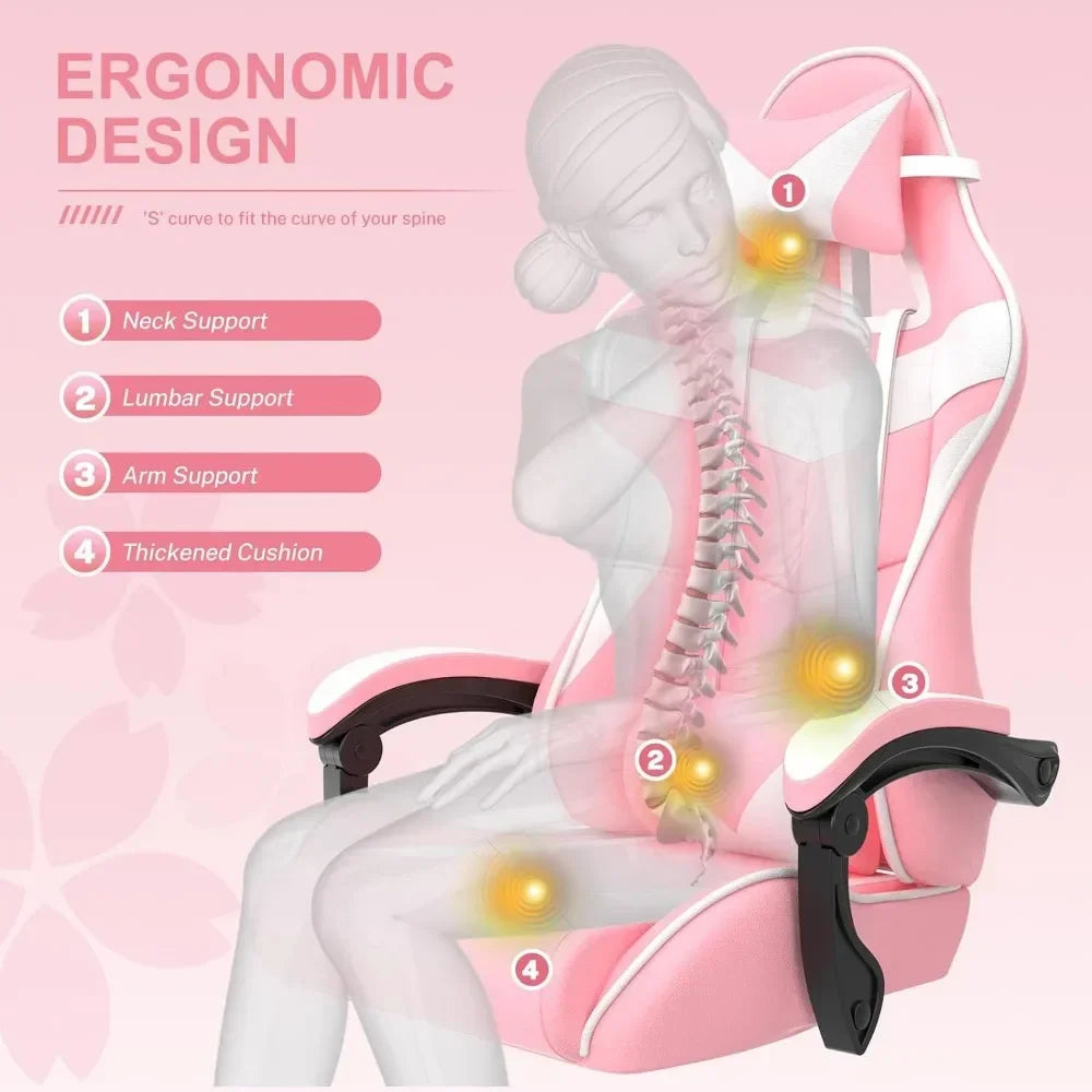 Computer Gaming Chair - with Bunny Pink & other colors