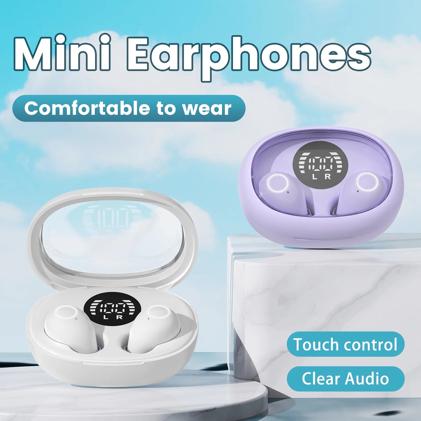 SK32 Invisible Sleep Wireless Bluetooth Earphone Mini Headset