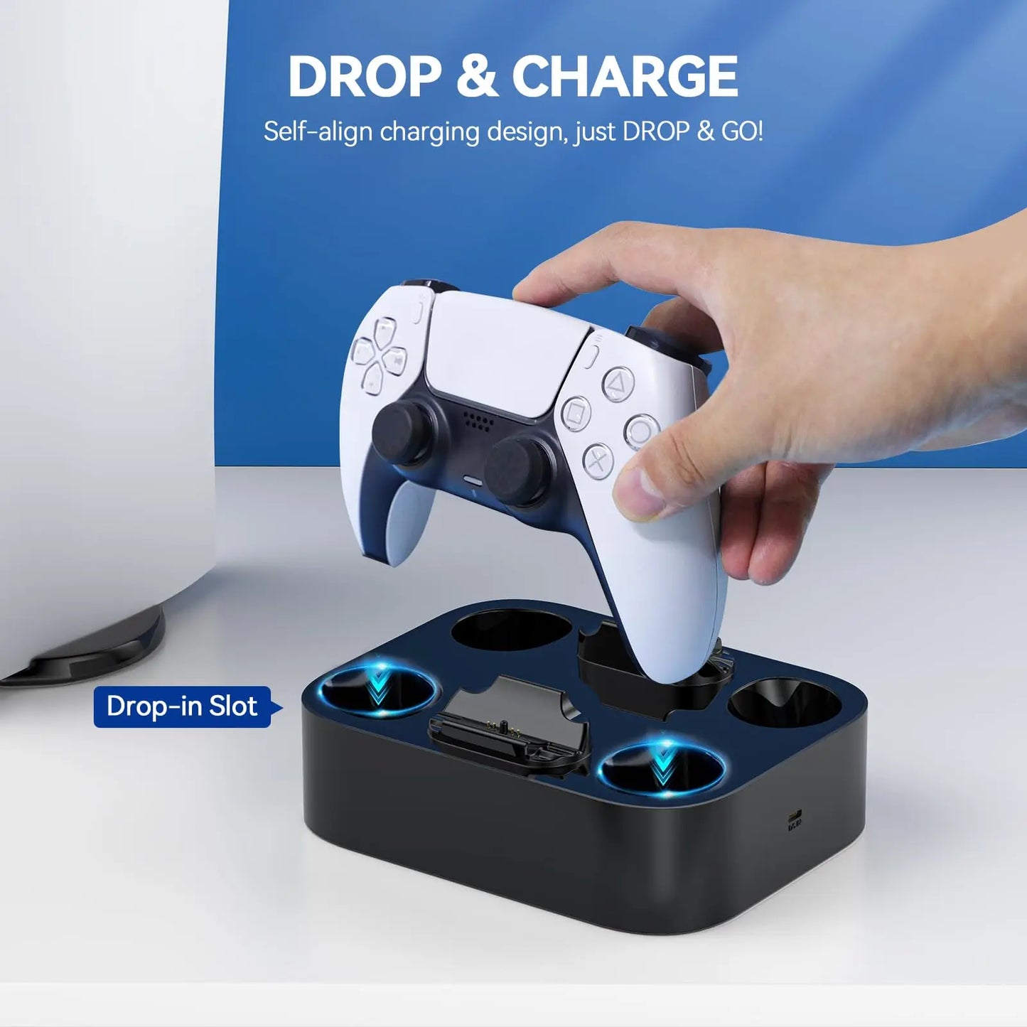 NEWDERY PS5 Dual Controller Charger Station for Playstation 5