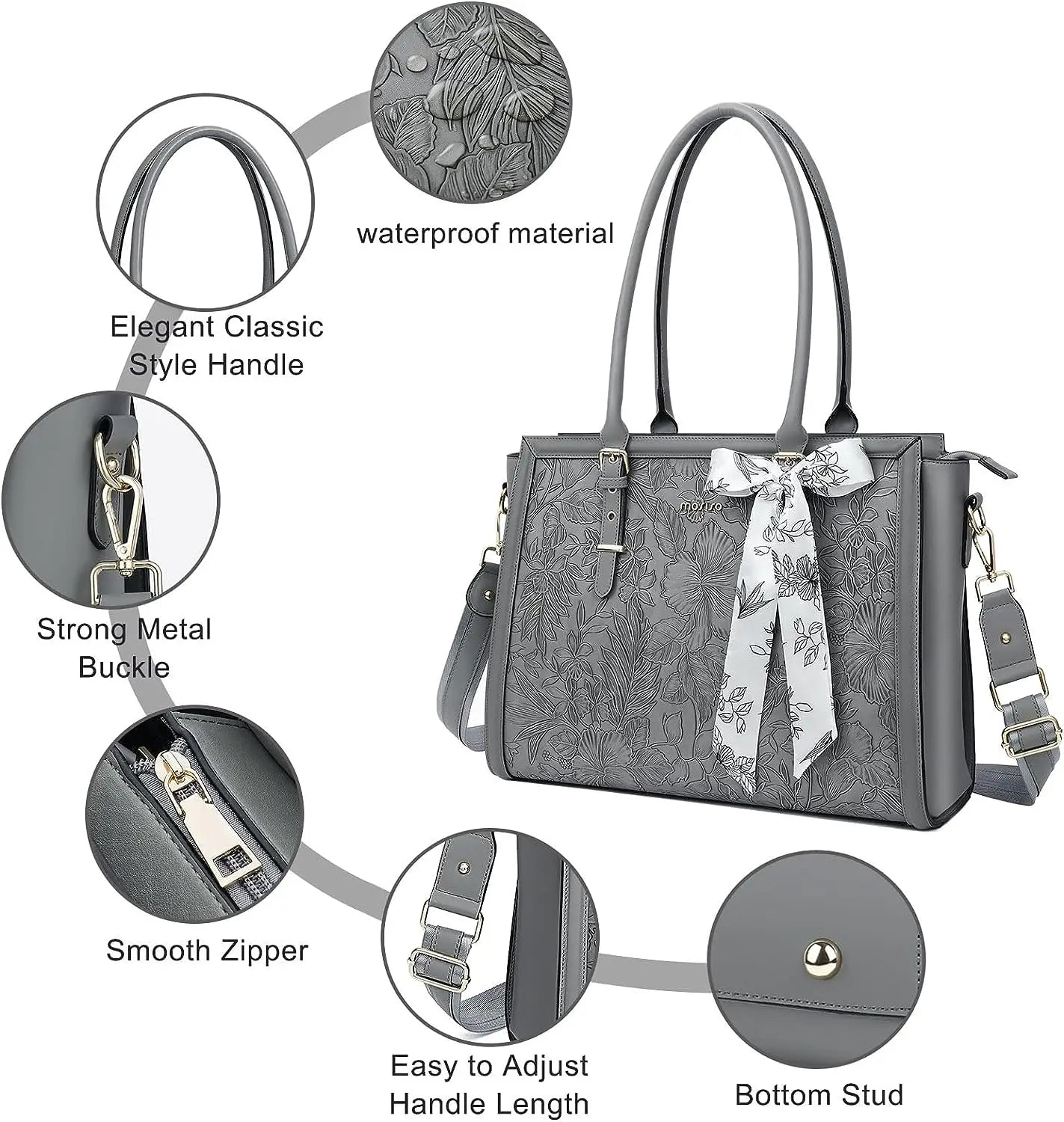 PU Leather Laptop Tote Bag