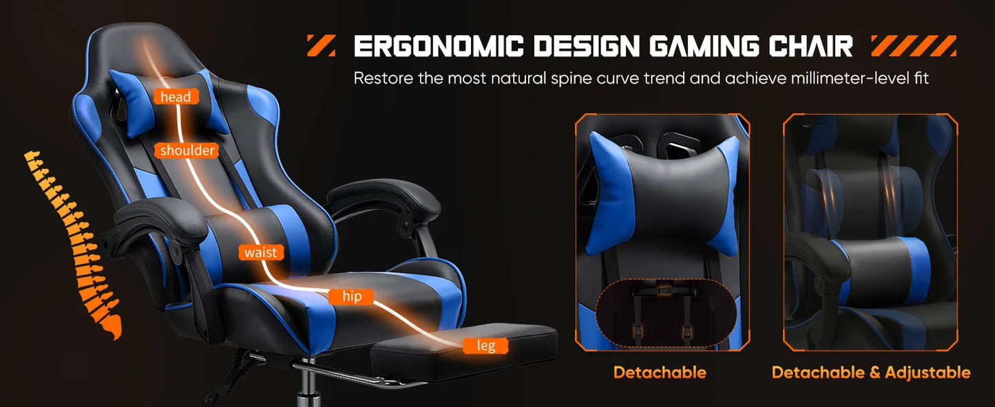 JHK Ergonomic Gaming Chair Adjustable Swivel