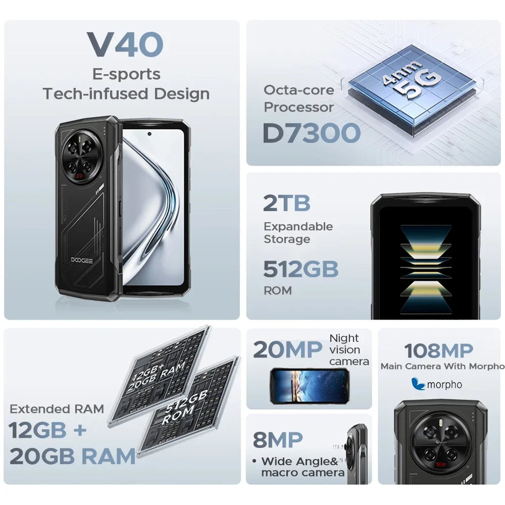 DOOGEE Global Version V40 5G Rugged Phone