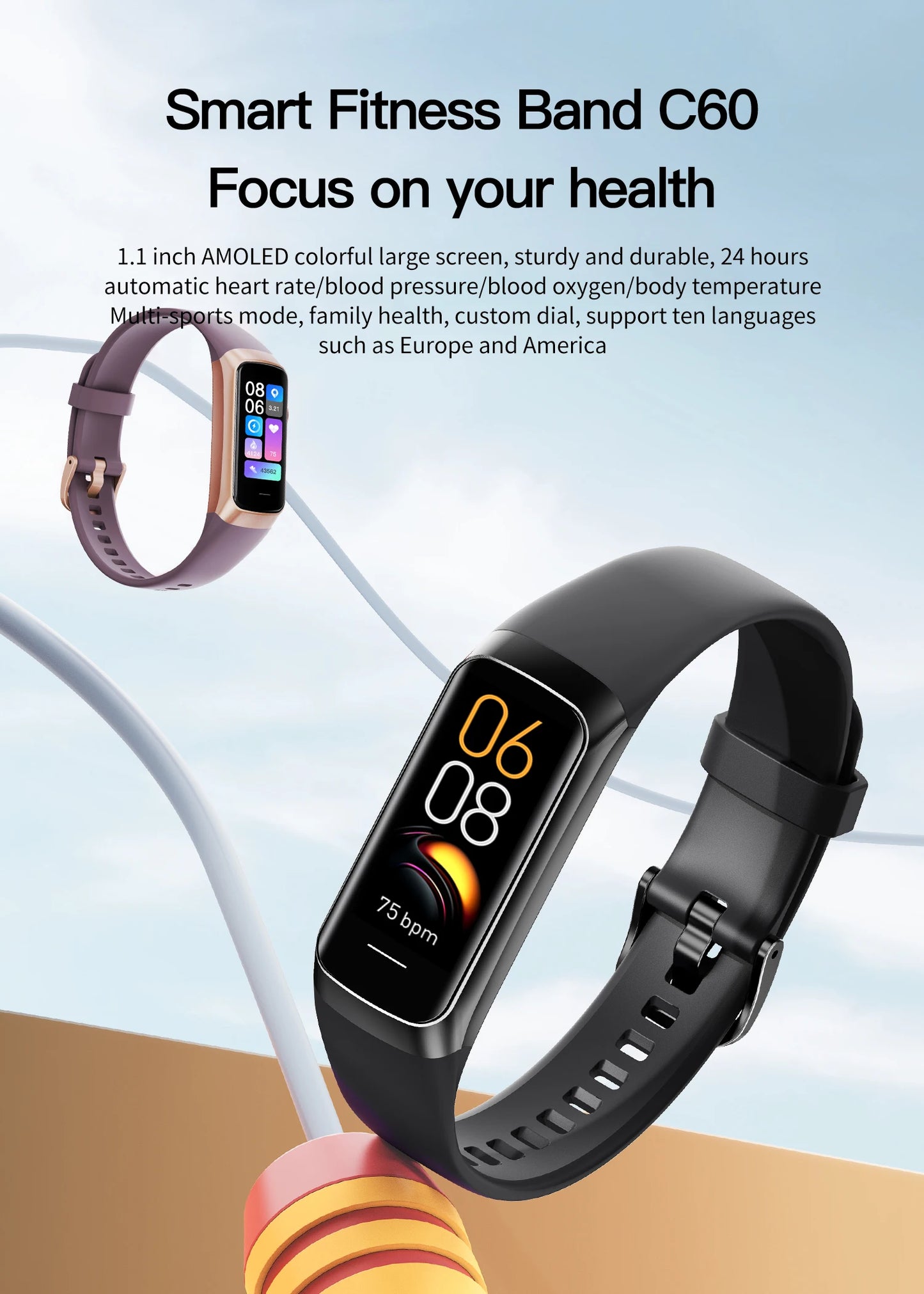 LIGE Amoled Men and Women's Health Tracker Sports Watch