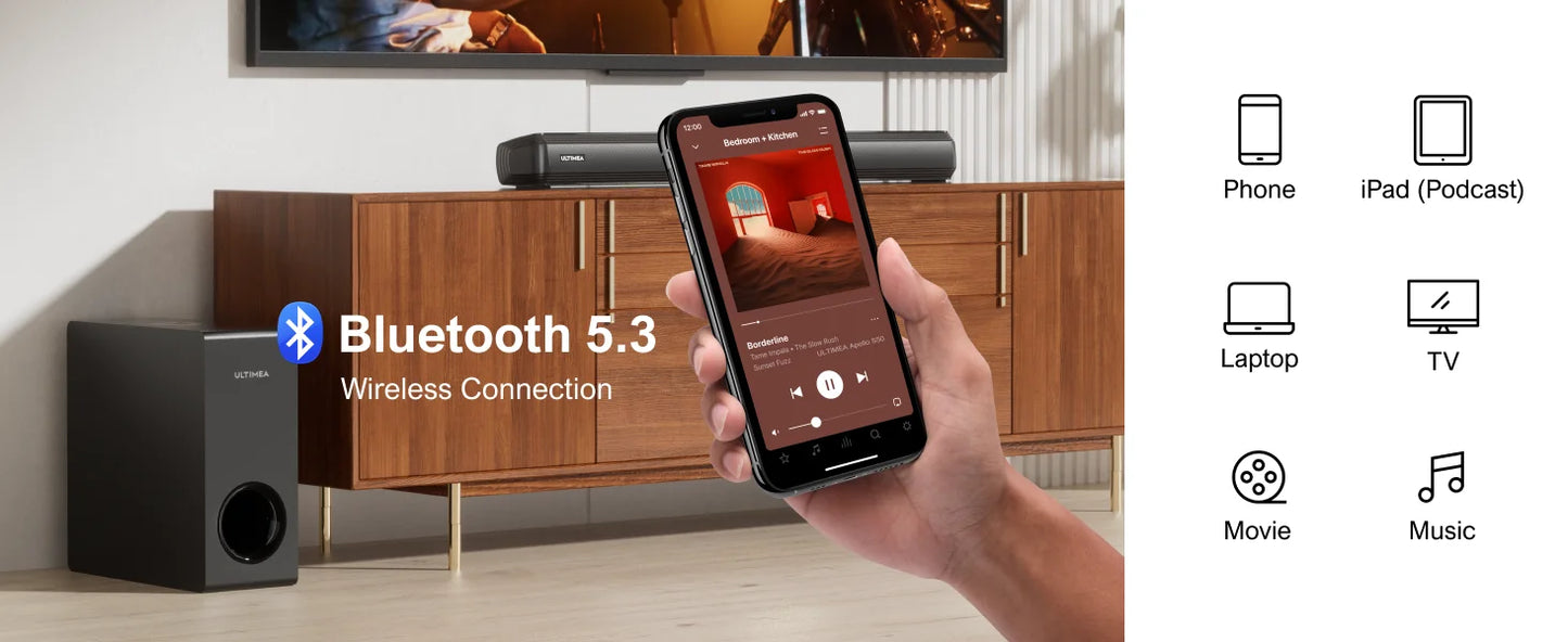 ULTIMEA 200W Home Theater Bluetooth Speakers with Soundbar