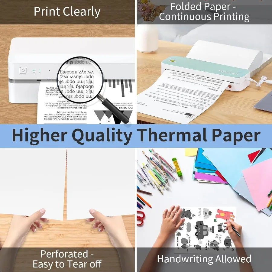 100 Sheets Thermal Printer Paper, 8.5 x 11 Inch