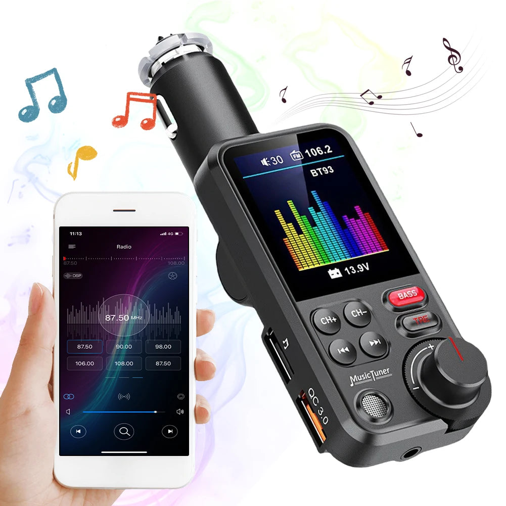 1.8 Inch Bluetooth-Compatible Quick Car Charging Music Player