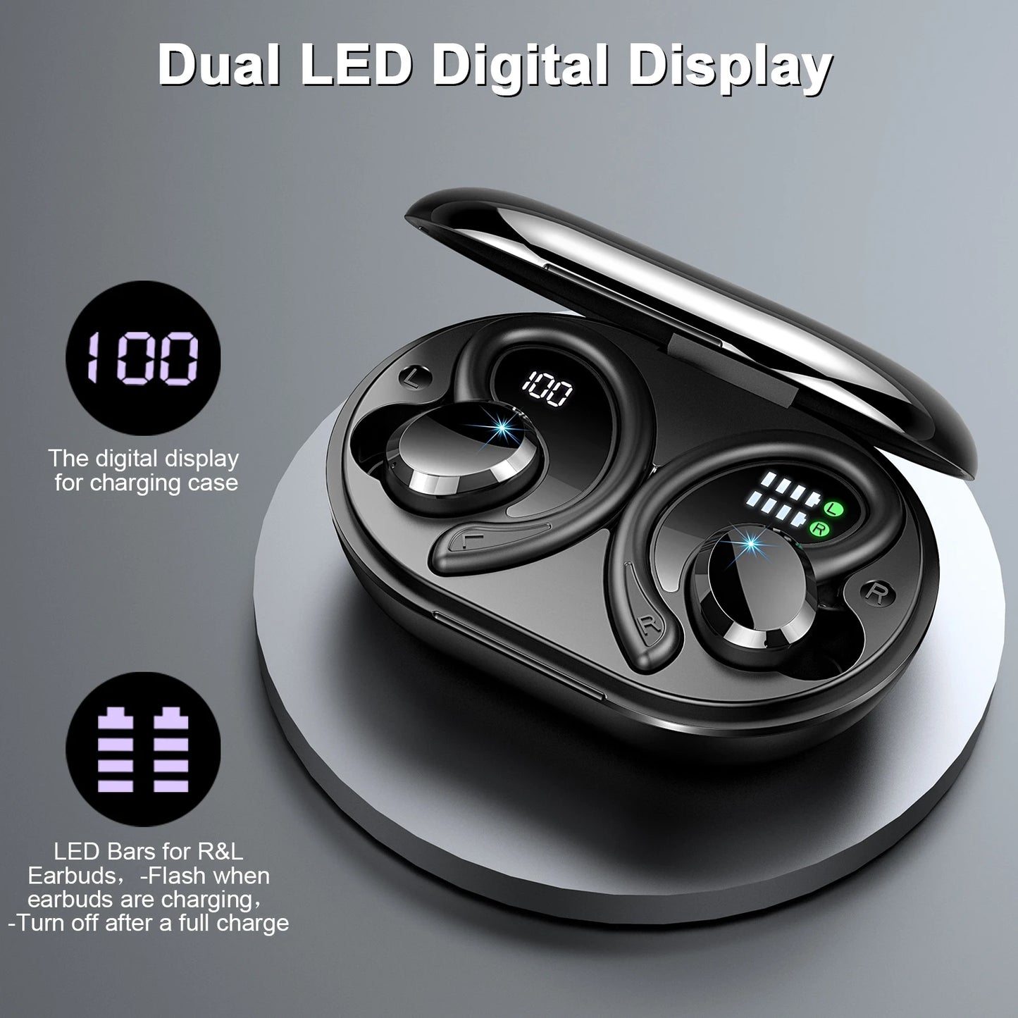 Q38 True Wireless Earbuds, Bluetooth 5.3, Stereo Sound, IP7 Waterproof