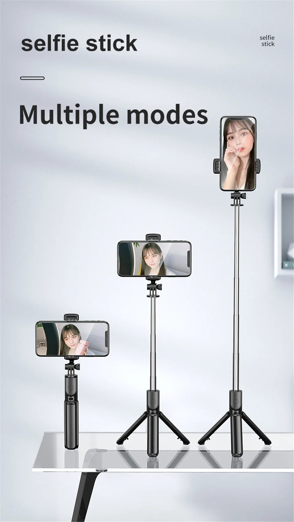 2025 New Foldable telescopic Tripod Selfie Stick