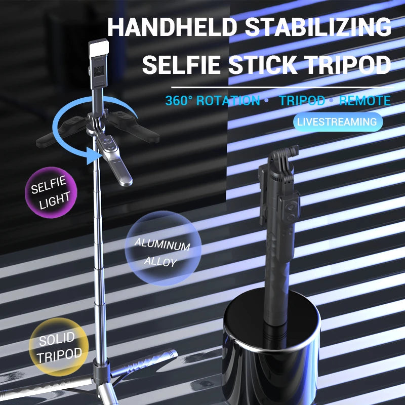 2025 New 1750mm Wireless Selfie Stick Foldable Tripod
