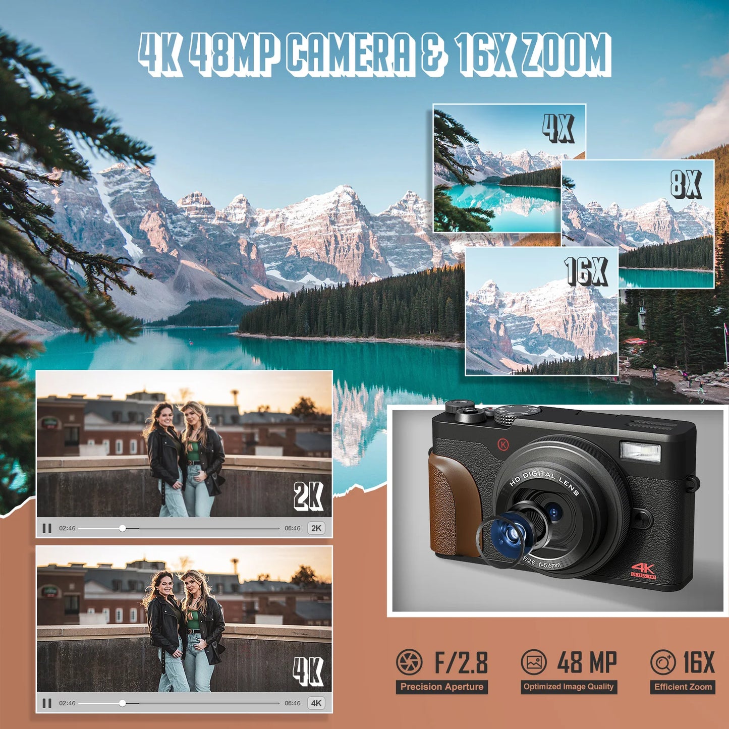 NBD 56MP Digital Camera for Photography