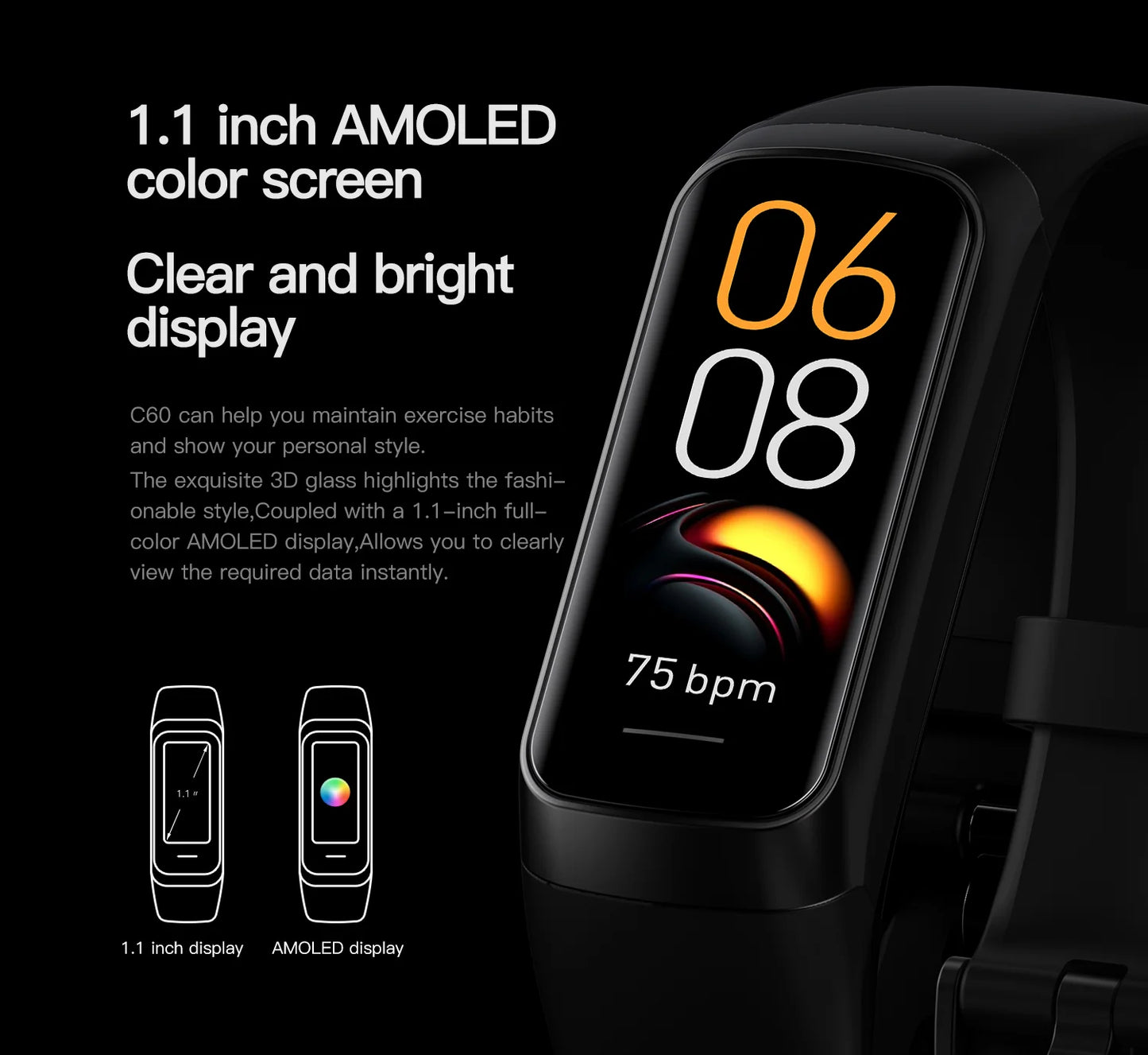 LIGE Amoled Men and Women's Health Tracker Sports Watch