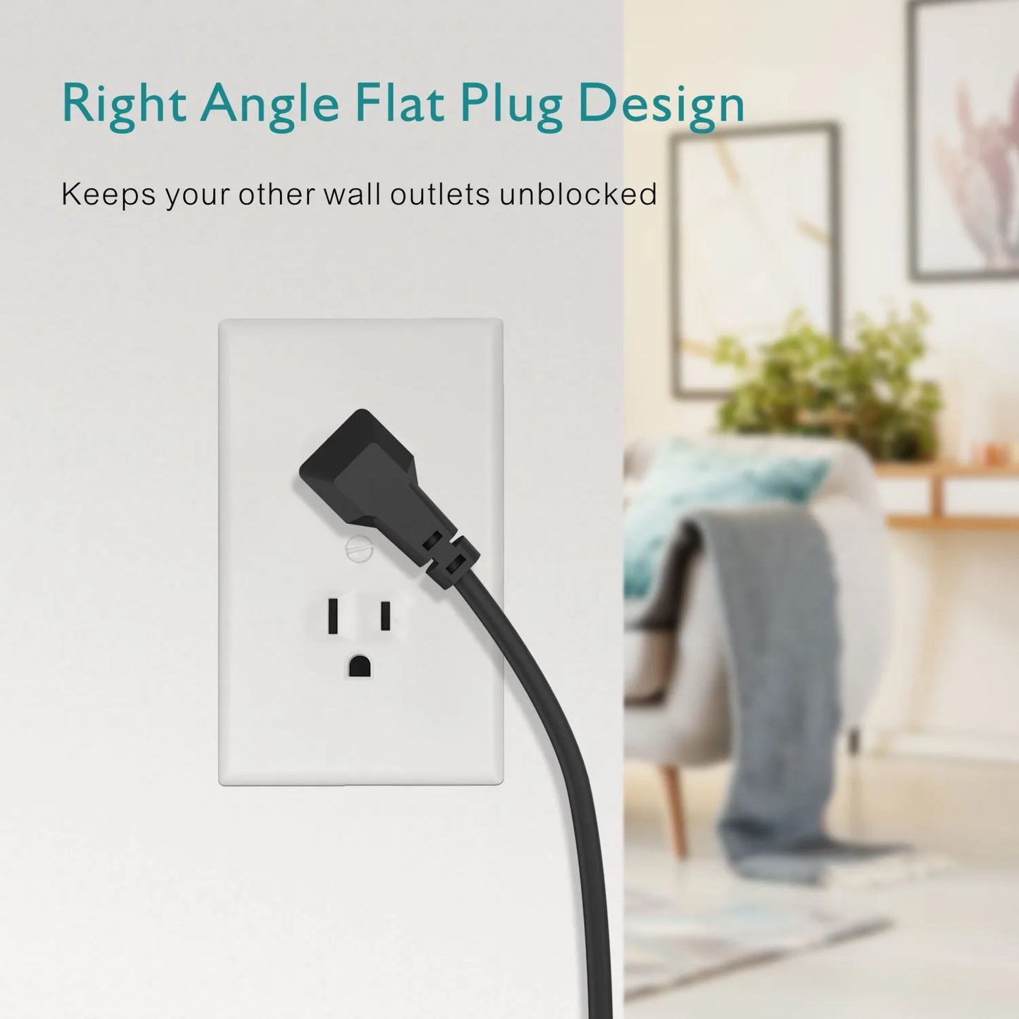 Power Outlet with Surge Protector, 9 sockets 3 USB Ports, 5ft Extension Cord