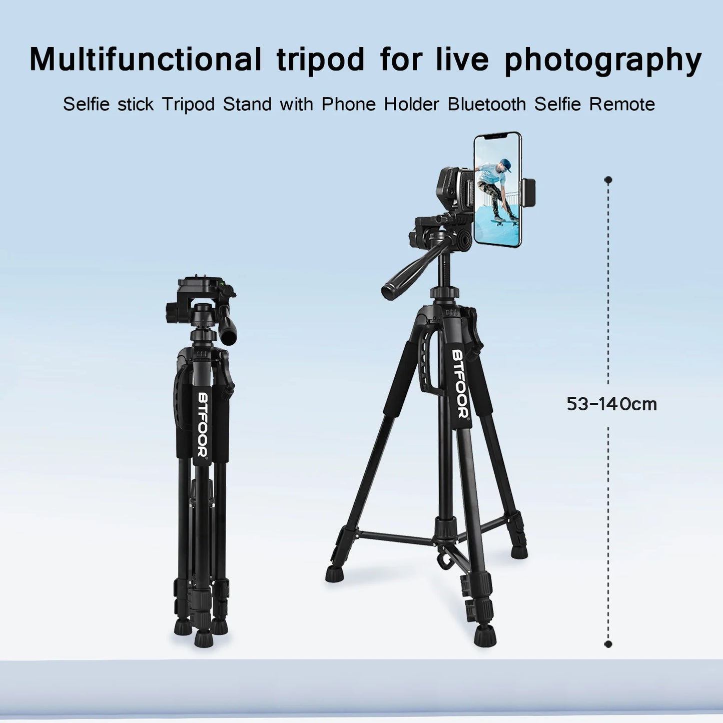 BTFOOR Travel 55" Camera Tripod