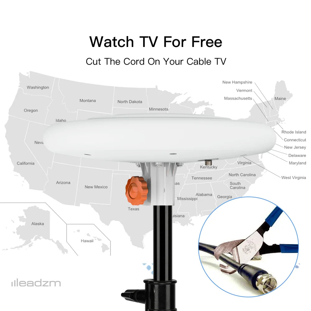 Leadzm TA-A1 150 Miles TV Antenna Indoor Outdoor