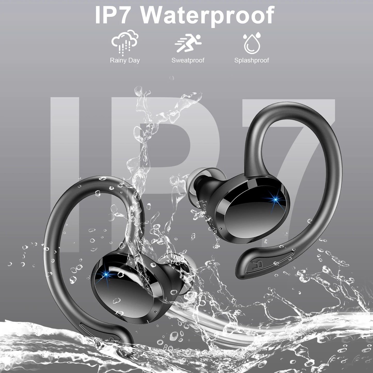 Q38 True Wireless Earbuds, Bluetooth 5.3, Stereo Sound, IP7 Waterproof