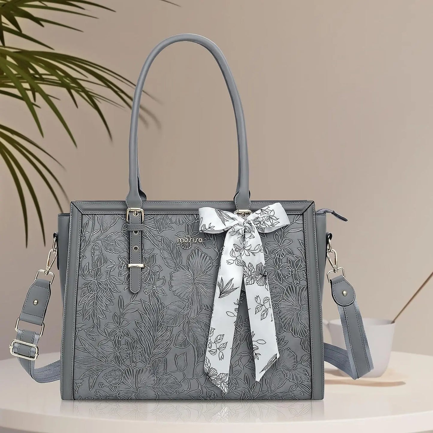 PU Leather Laptop Tote Bag
