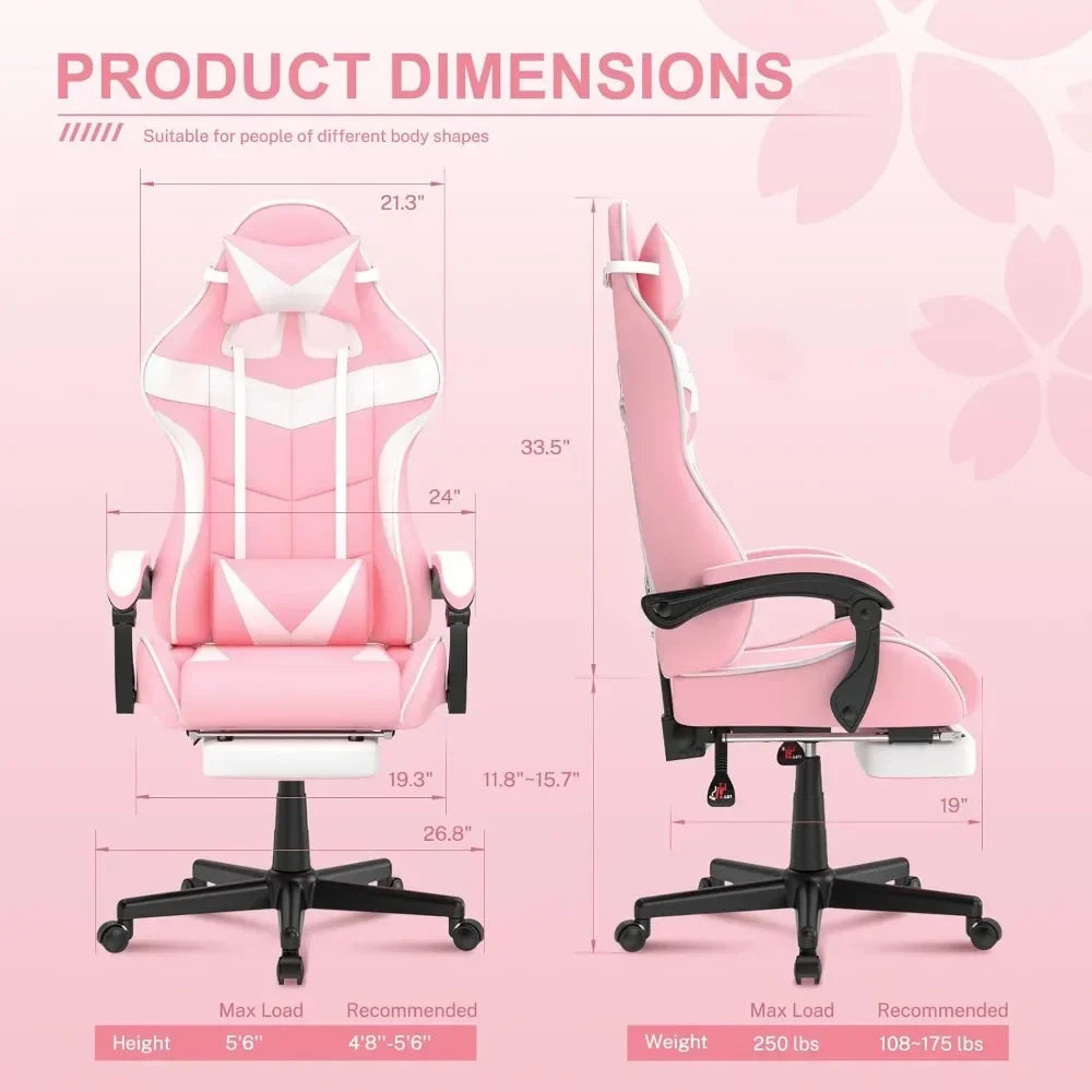 Computer Gaming Chair - with Bunny Pink & other colors
