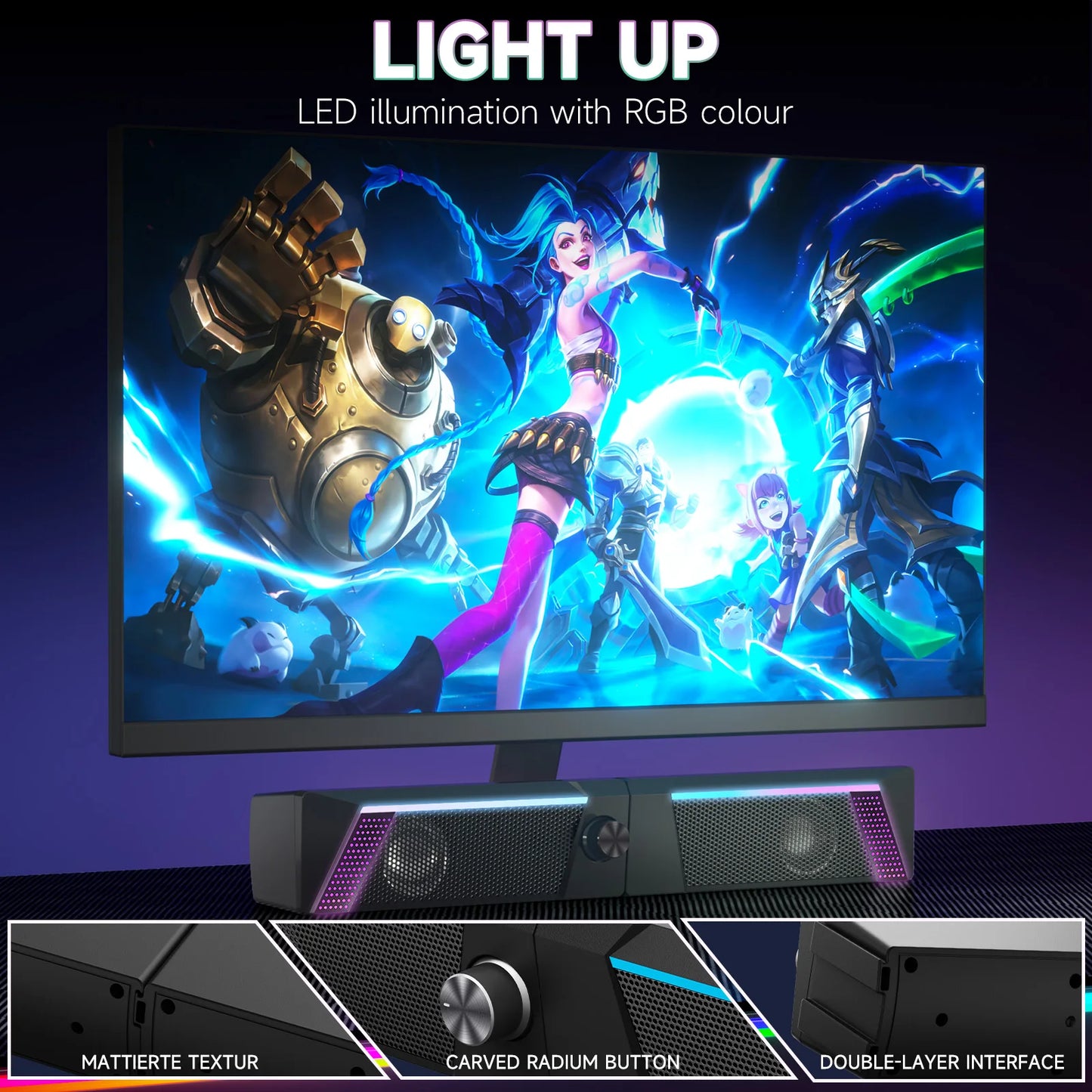 Wired RGB Lights Gaming Speakers