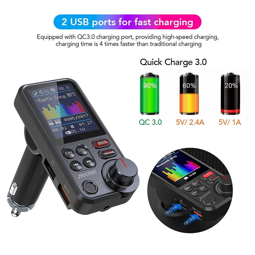 1.8 Inch Bluetooth-Compatible Quick Car Charging Music Player