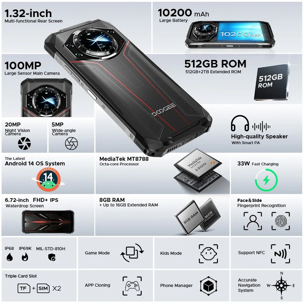 Global Version DOOGEE S119 Rugged Phone