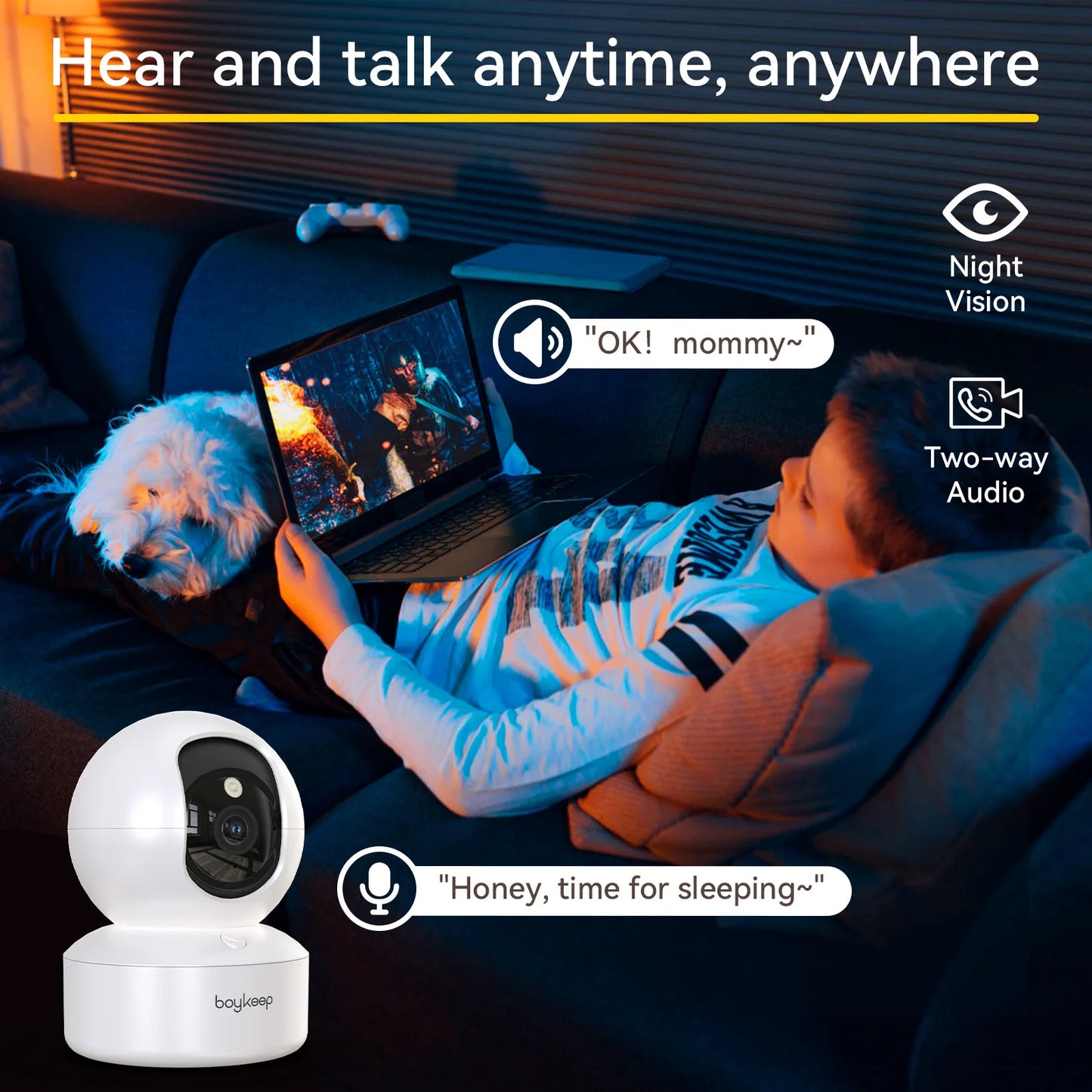 BoyKeep Indoor Home Security, Baby Monitor Camera