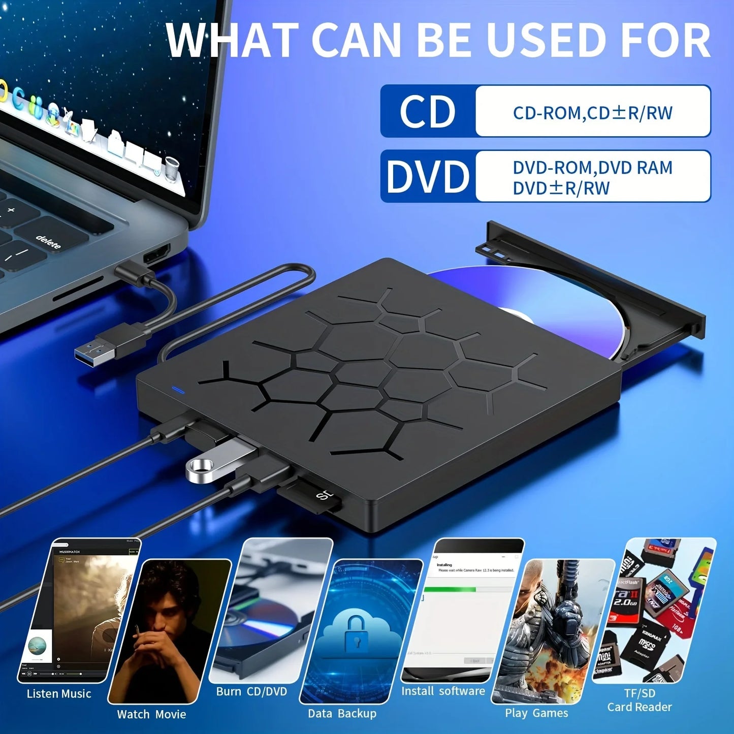 7 IN 1 USB 3.0 Portable External Disk Drive
