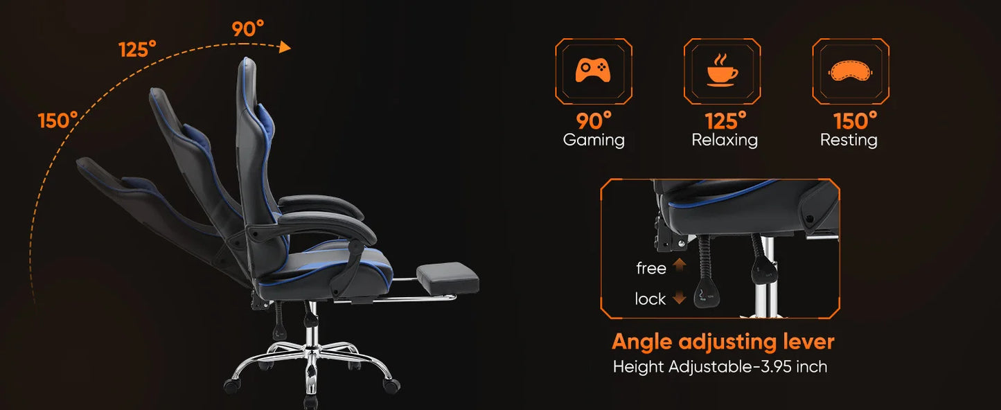 JHK Ergonomic Gaming Chair Adjustable Swivel