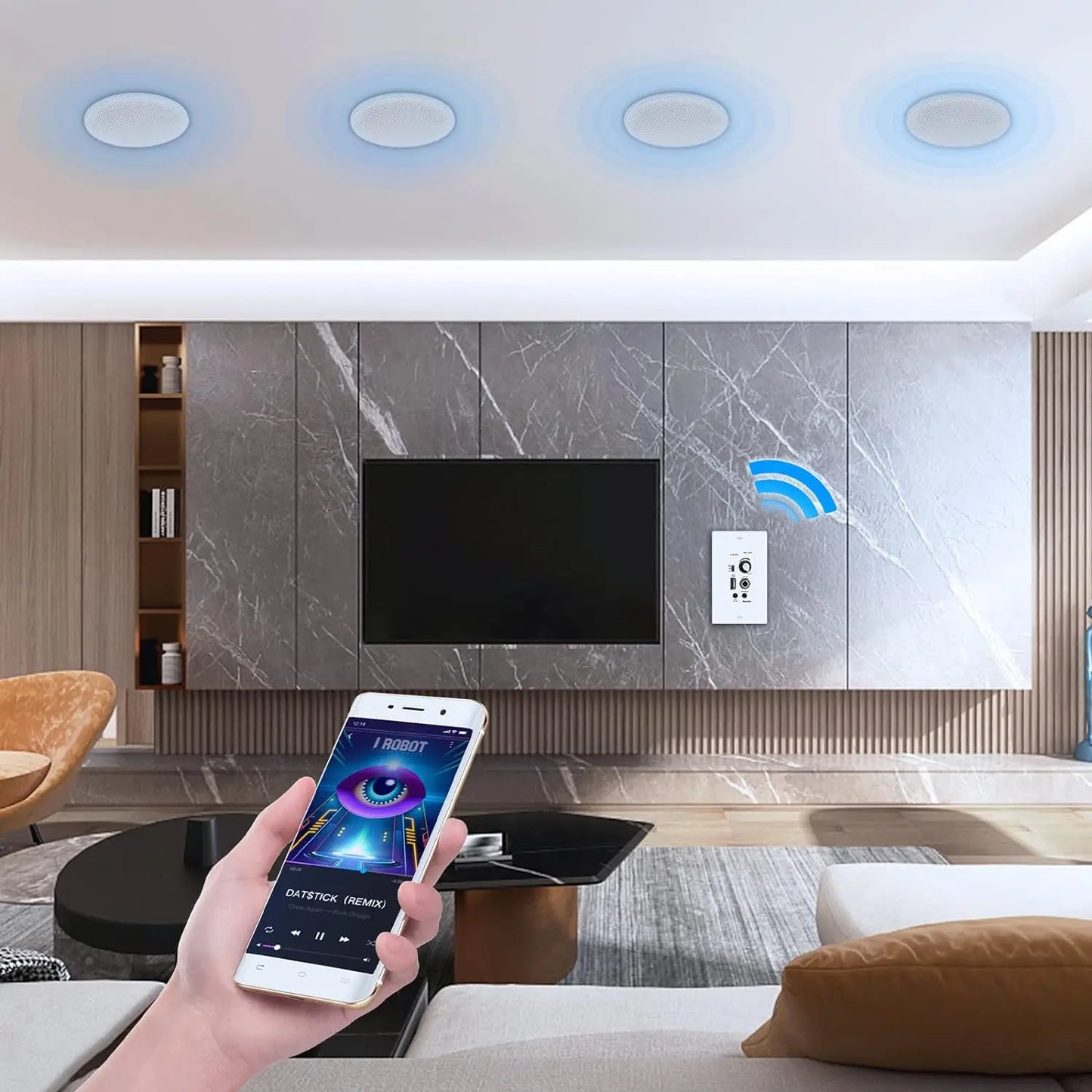 Herdio 6.5 Inch Wall/Ceiling Speakers with Bluetooth
