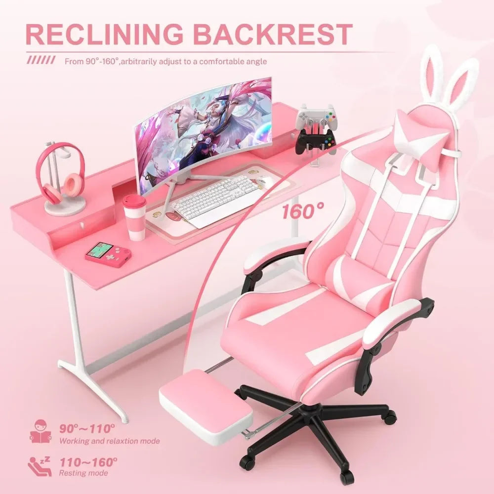 Computer Gaming Chair - with Bunny Pink & other colors