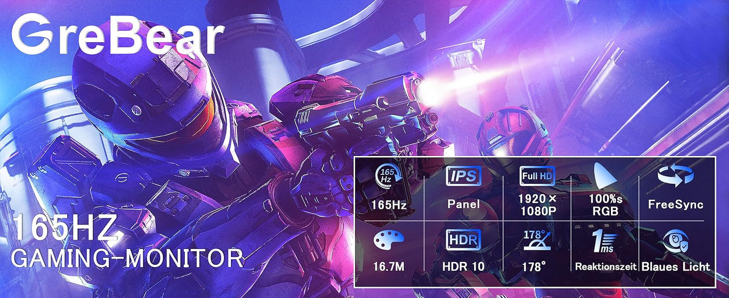GreBear 165/144Hz 24 Inch Gaming Monitor